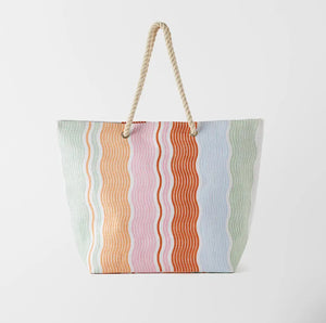 Lifes A Beach at Christmas - Striped bag