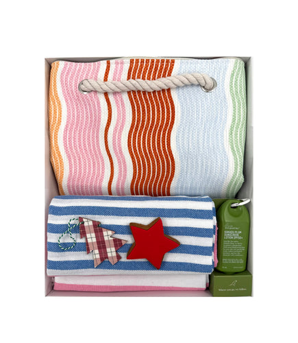 Lifes A Beach at Christmas - Striped bag